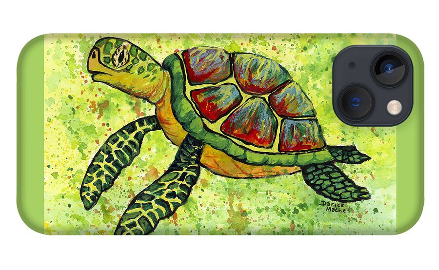 Animal iPhone 13 Case featuring the painting Hawaiian Sea Turtle 3 by Darice Machel McGuire