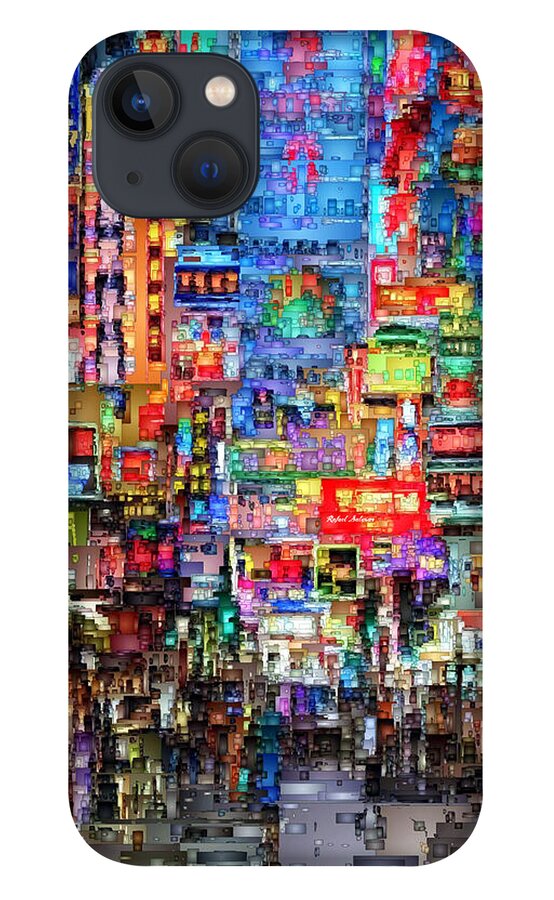 Rafael Salazar iPhone 13 Case featuring the digital art Hong Kong City Nightlife #2 by Rafael Salazar