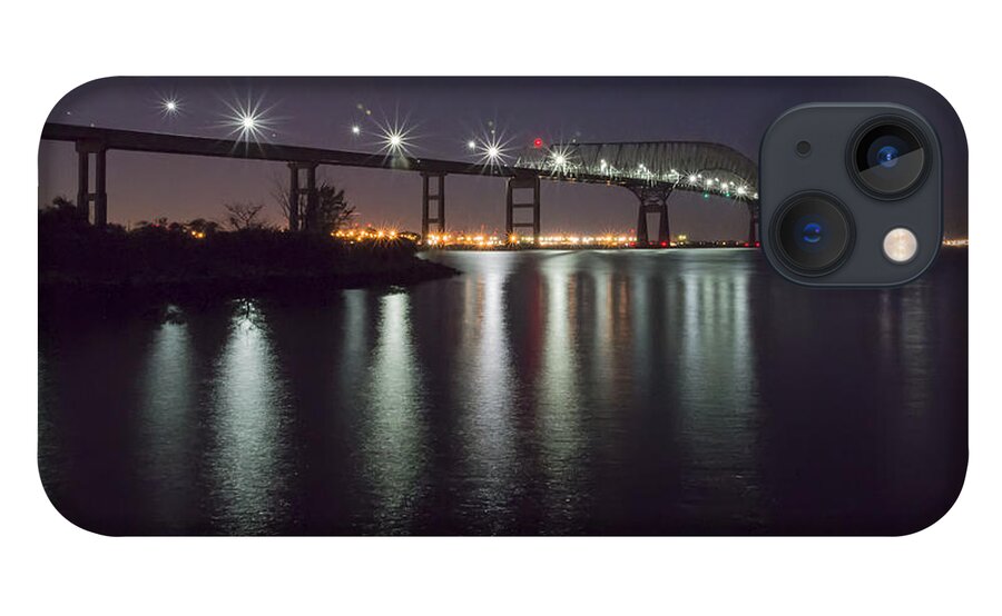 2d iPhone 13 Case featuring the photograph Key Bridge At Night #1 by Brian Wallace