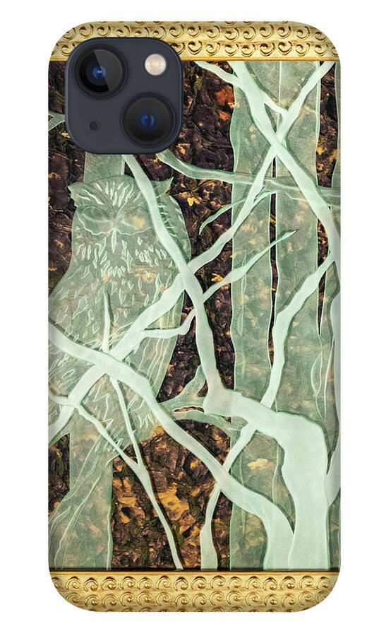 Etched Glass iPhone 13 Case featuring the glass art Looking Out by Alone Larsen