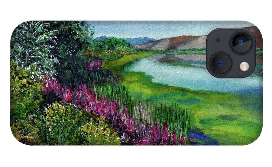 River iPhone 13 Case featuring the painting Much to See by Sue Carmony