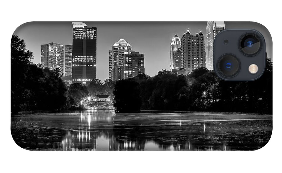 Night iPhone 13 Case featuring the photograph Night Atlanta.Piedmont Park lake. by Anna Rumiantseva