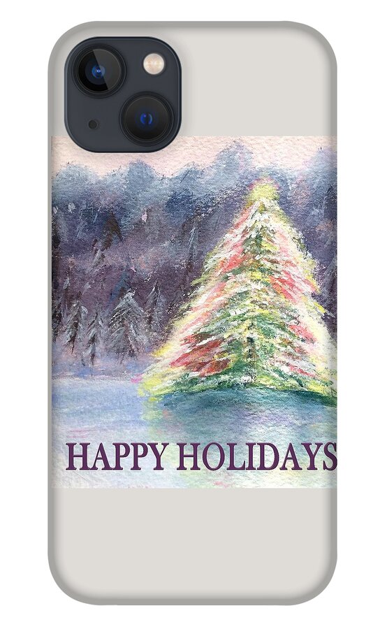 Christmas Tree iPhone 13 Case featuring the painting Oh Christmas Tree by Deborah Naves