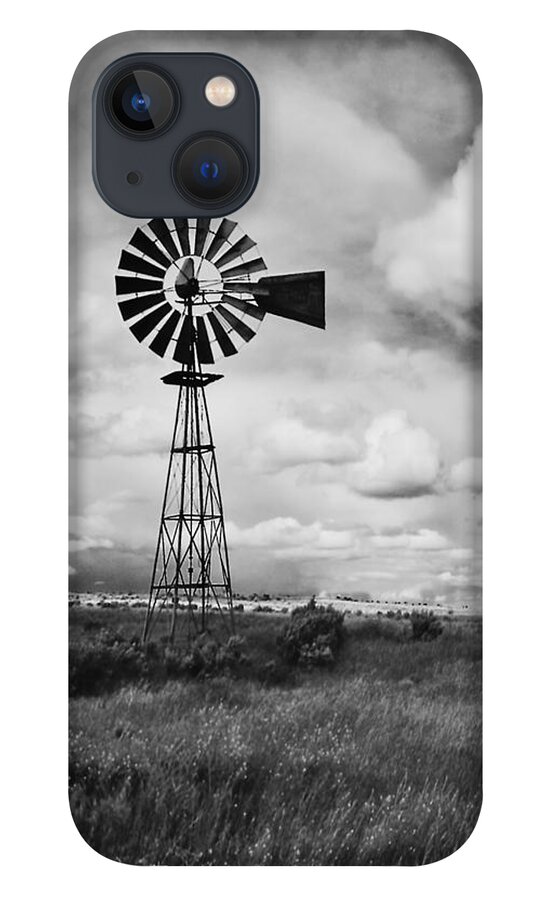 Oregon iPhone 13 Case featuring the photograph Oregon Windmill BW by John Christopher