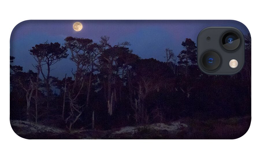Moon iPhone 13 Case featuring the photograph Pebble Beach Moonrise #1 by Derek Dean