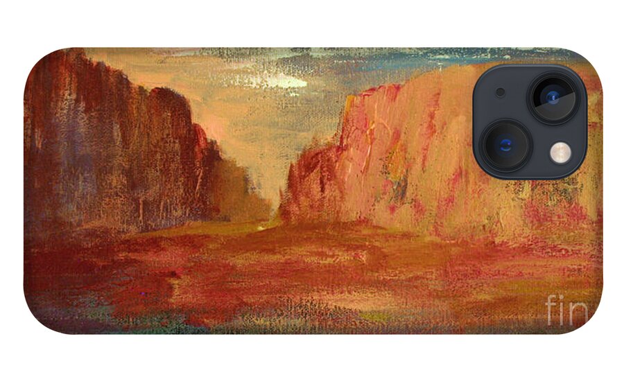 Painting iPhone 13 Case featuring the painting Red Sedona #1 by Julie Lueders 