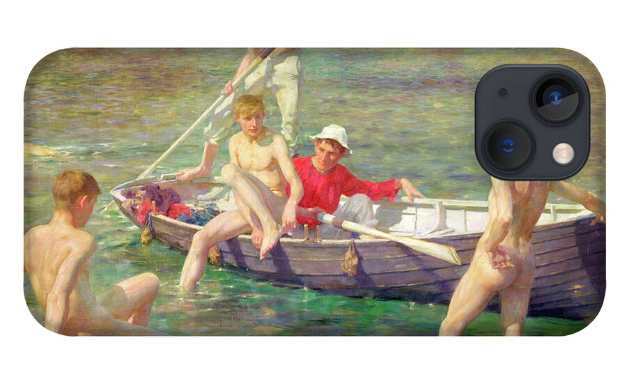 Henry Scott Tuke iPhone 13 Case featuring the painting Ruby Gold and Malachite by Henry Scott Tuke