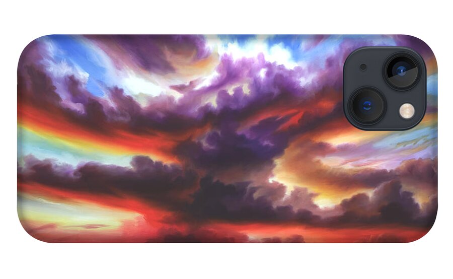 Sunrise iPhone 13 Case featuring the painting Skyburst by James Christopher Hill