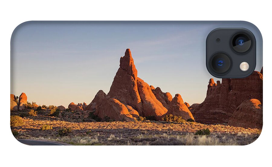 Arches National Park iPhone 13 Case featuring the photograph Sunrise in Arches national park #1 by Kunal Mehra