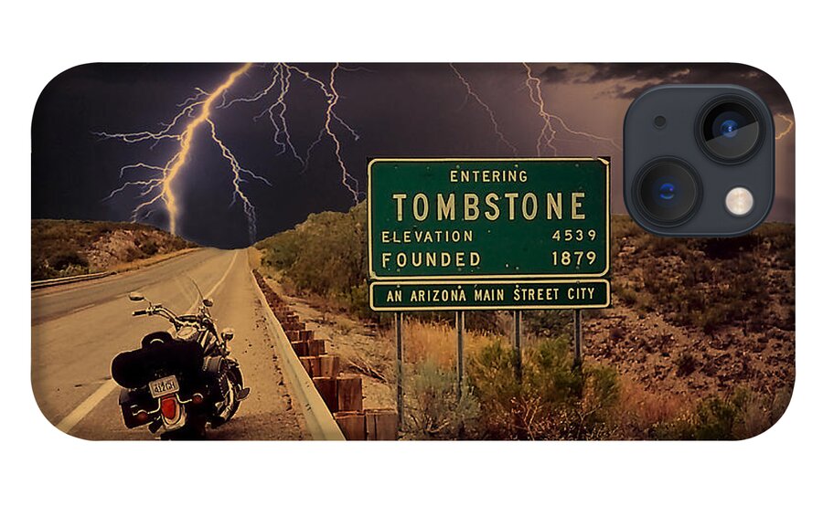 Tombstone Arizona iPhone 13 Case featuring the digital art Trouble In Tombstone by Gary Baird