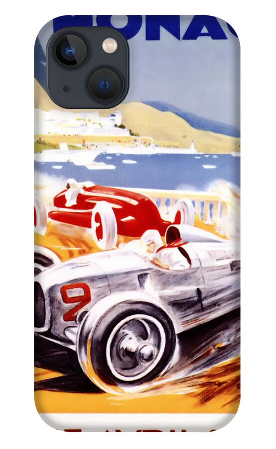 F1 iPhone 13 Case featuring the digital art 1936 F1 Monaco Grand Prix by Georgia Fowler