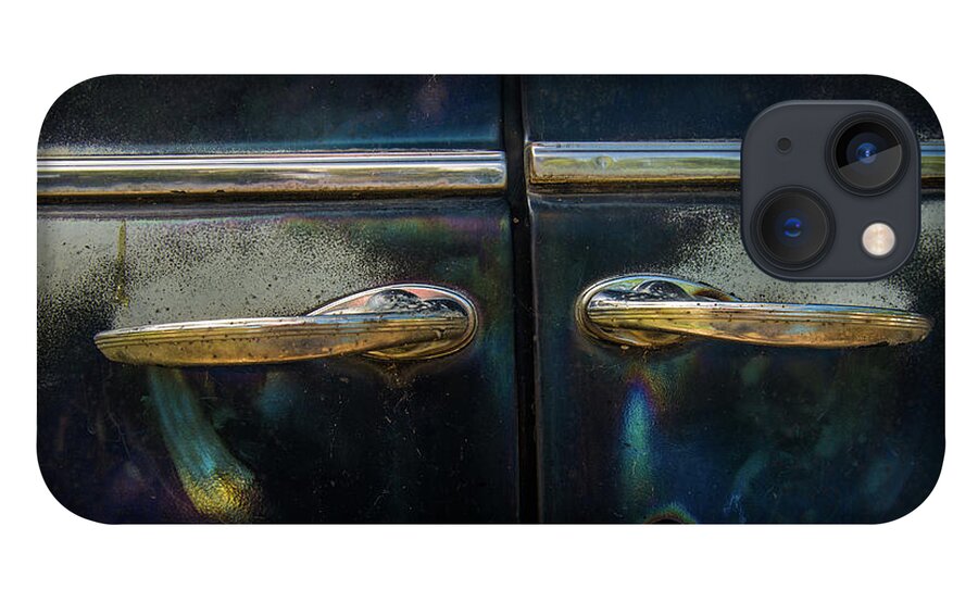 Automobile iPhone 13 Case featuring the photograph 1940 Plymouth Door Handles by John Strong
