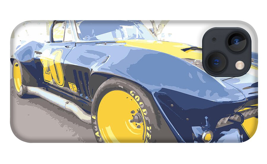 1963 iPhone 13 Case featuring the drawing 1963 Grand Sport by Darrell Foster