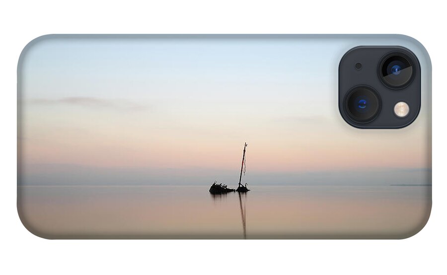 Shipwreck At High Tide iPhone 13 Case featuring the photograph Ayrshire Shipwreck in Sunrise #1 by Maria Gaellman