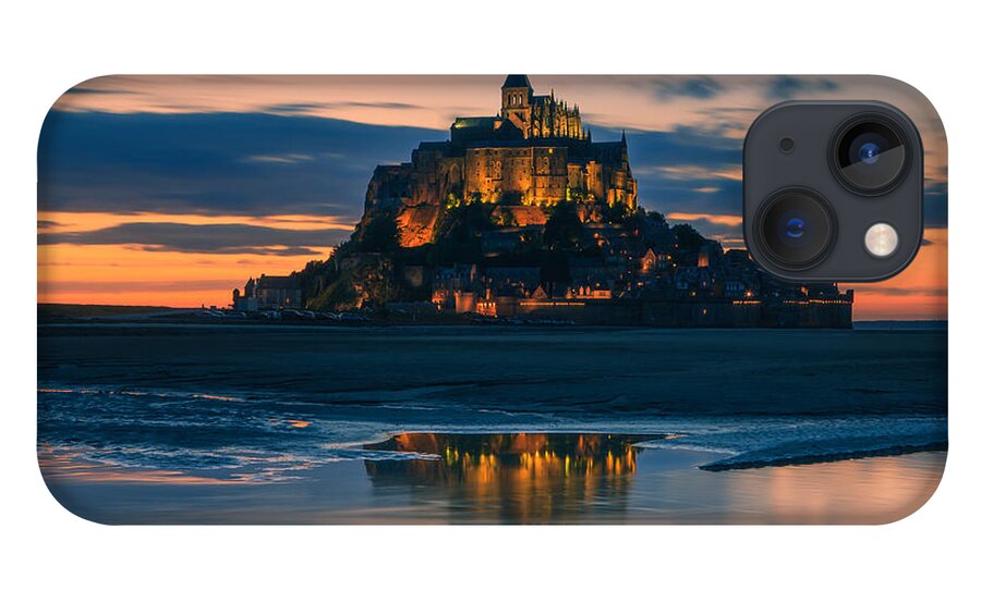 Evening iPhone 13 Case featuring the photograph Mont Saint Michel #1 by Henk Meijer Photography
