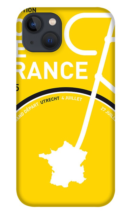 2015 iPhone 13 Case featuring the digital art My Tour De France Minimal Poster by Chungkong Art