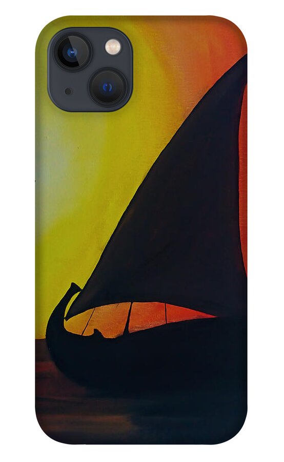 Sail iPhone 13 Case featuring the painting Sunset #2 by Faashie Sha