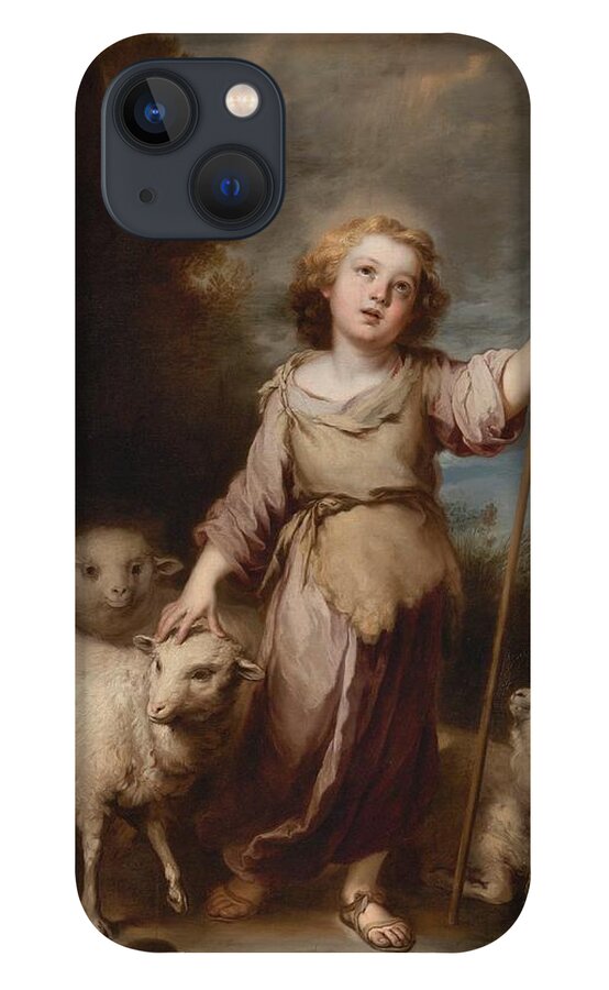 Bartolome Esteban Murillo The Good Shepherd iPhone 13 Case featuring the painting The Good Shepherd by MotionAge Designs