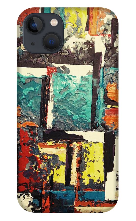 Abstract iPhone 13 Case featuring the painting Untitled #2 by Ray Khalife