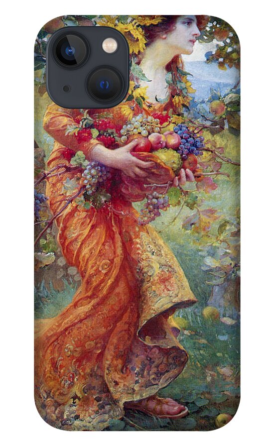 Franz Dvorak - In The Orchard 1912 iPhone 13 Case featuring the painting In The Orchard by MotionAge Designs