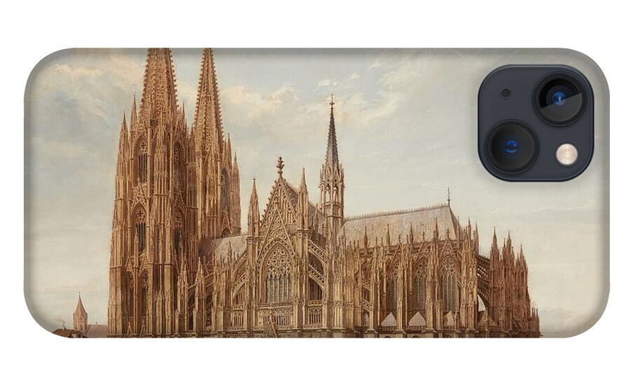 Josef Langl iPhone 13 Case featuring the painting Cologne Cathedral by Josef Langl