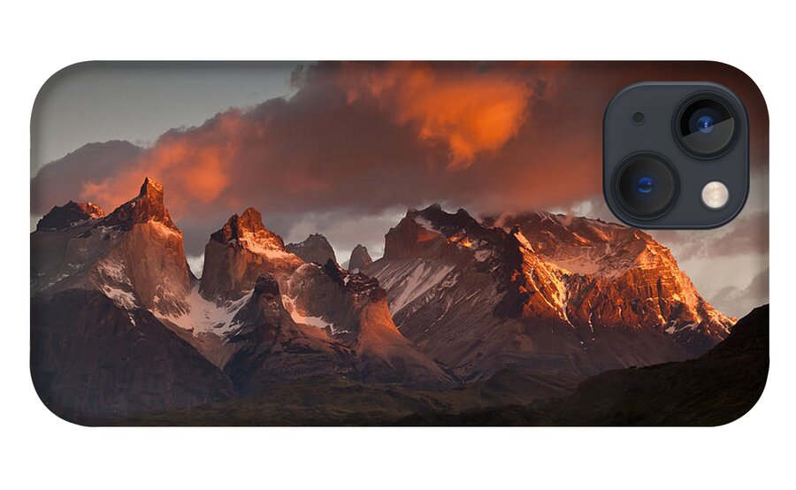 00451388 iPhone 13 Case featuring the photograph Cuernos Del Paine And Lago Pehoe #3 by Colin Monteath