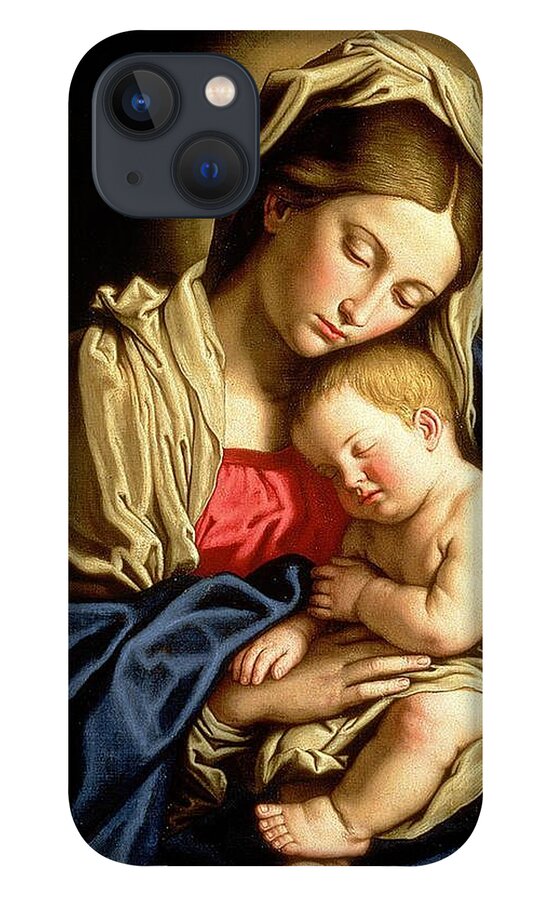 Christmas iPhone 13 Case featuring the painting Madonna and Child by Giovanni Battista Salvi da Sassoferrato