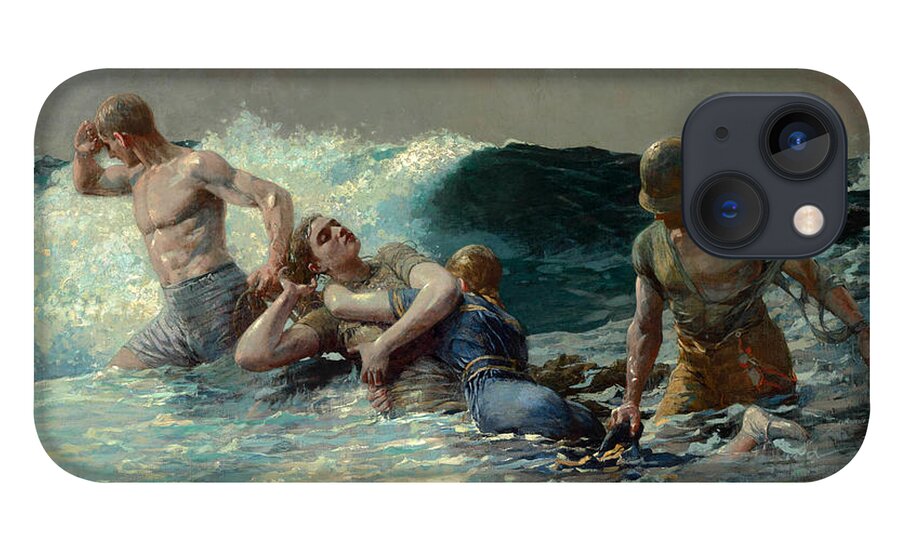Winslow Homer iPhone 13 Case featuring the painting Undertow #3 by Winslow Homer