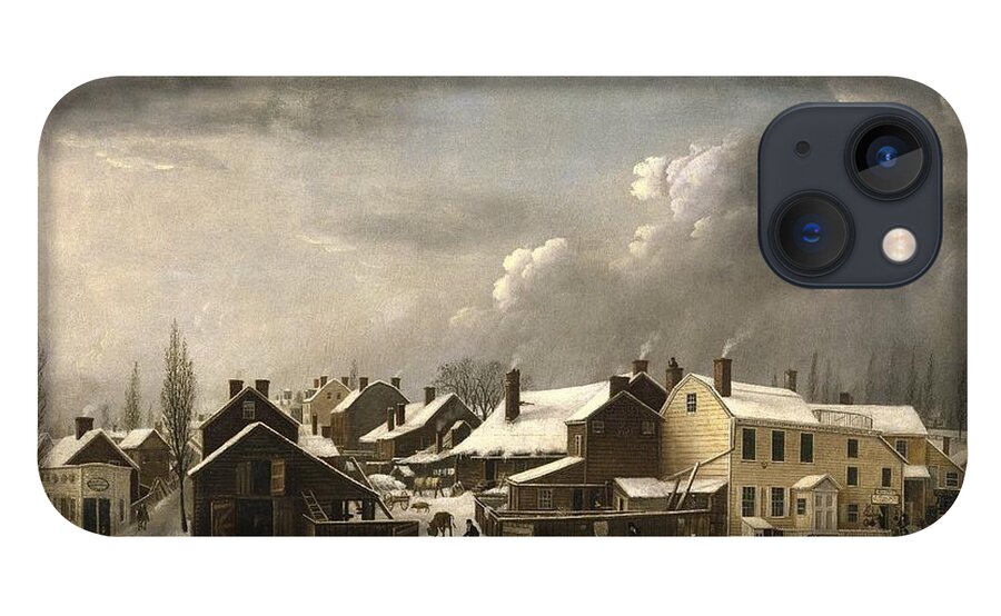 Francis Guy (american iPhone 13 Case featuring the painting Winter Scene in Brooklyn #3 by Francis Guy