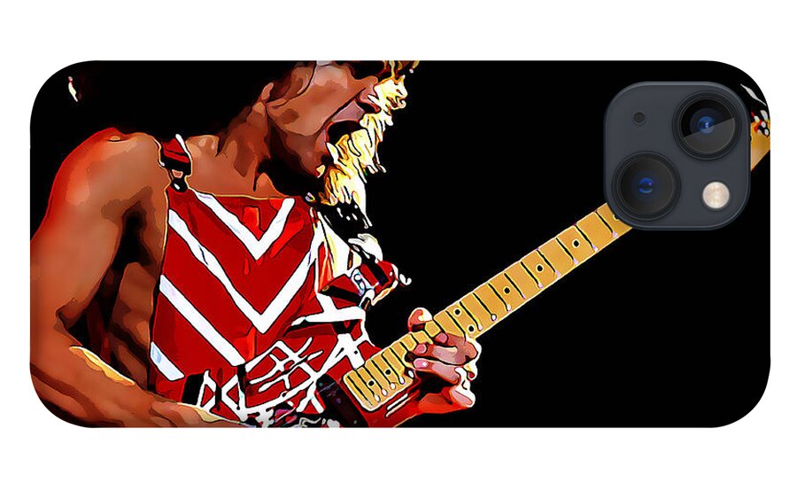 Eddie Van Halen iPhone 13 Case featuring the mixed media Eddie Van Halen Art #4 by Marvin Blaine