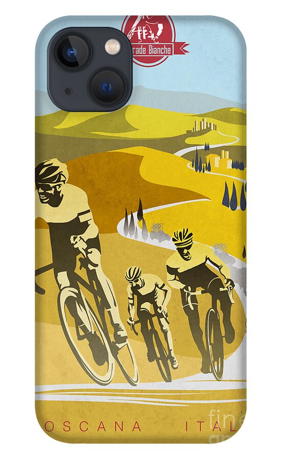 Vintage Cycling iPhone 13 Case featuring the painting Print by Sassan Filsoof