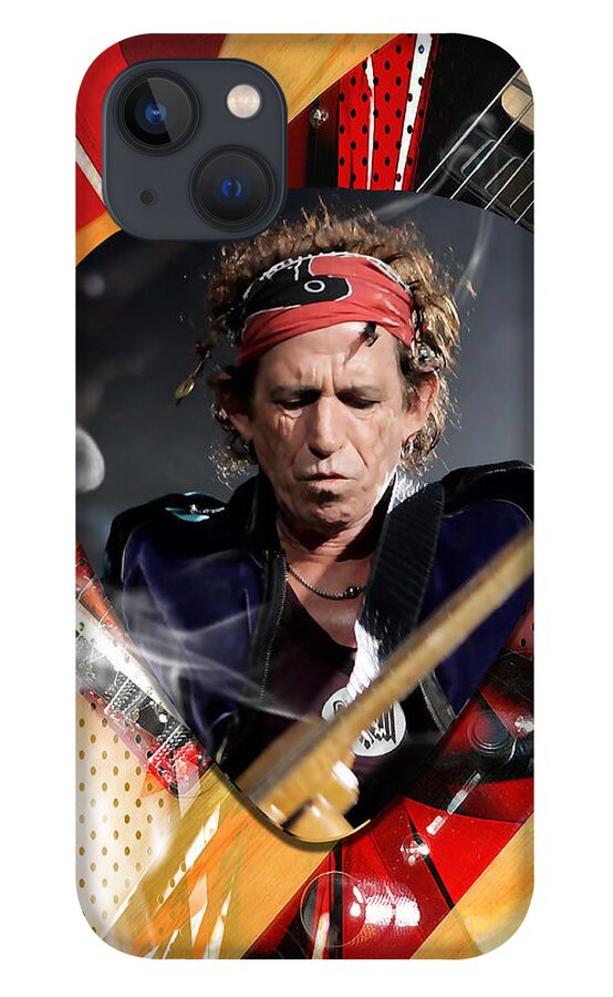 Keith Richards iPhone 13 Case featuring the mixed media Keith Richards Art #3 by Marvin Blaine