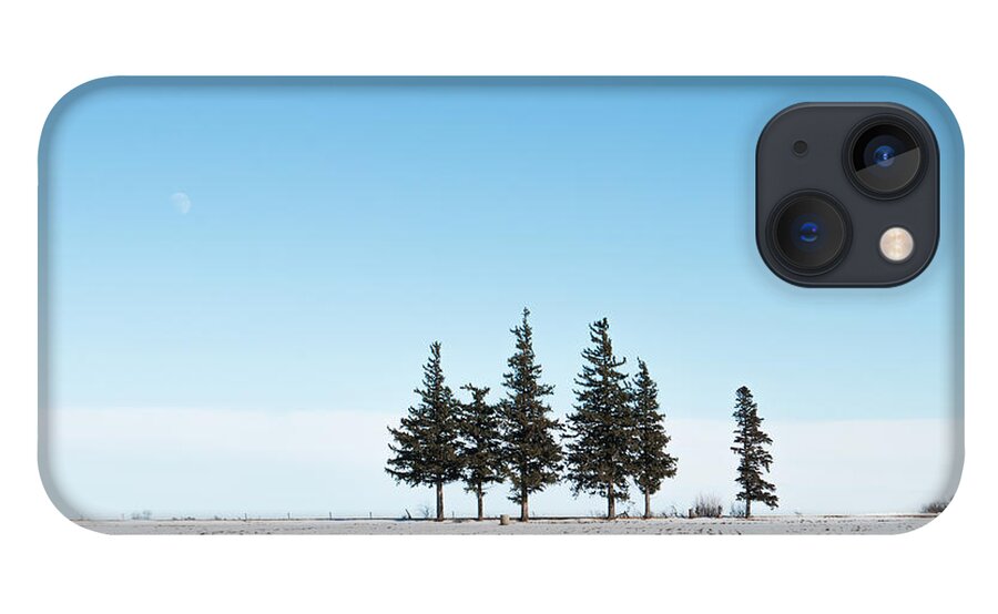 Pines iPhone 13 Case featuring the photograph 6 Pines And The Moon by Troy Stapek