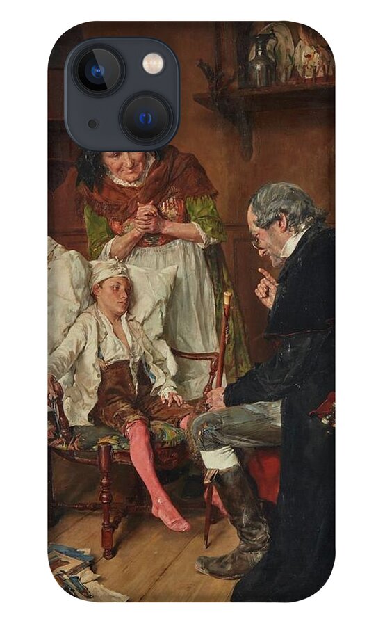 François-adolphe Grison 1845-1914 The Doctor iPhone 13 Case featuring the painting The Doctor by MotionAge Designs