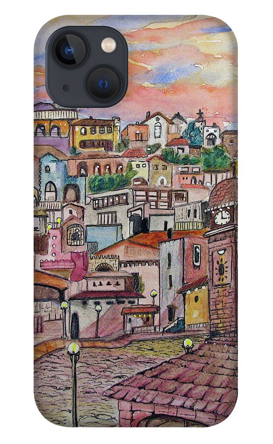 Townscape iPhone 13 Case featuring the painting A little Town In France by Patricia Arroyo