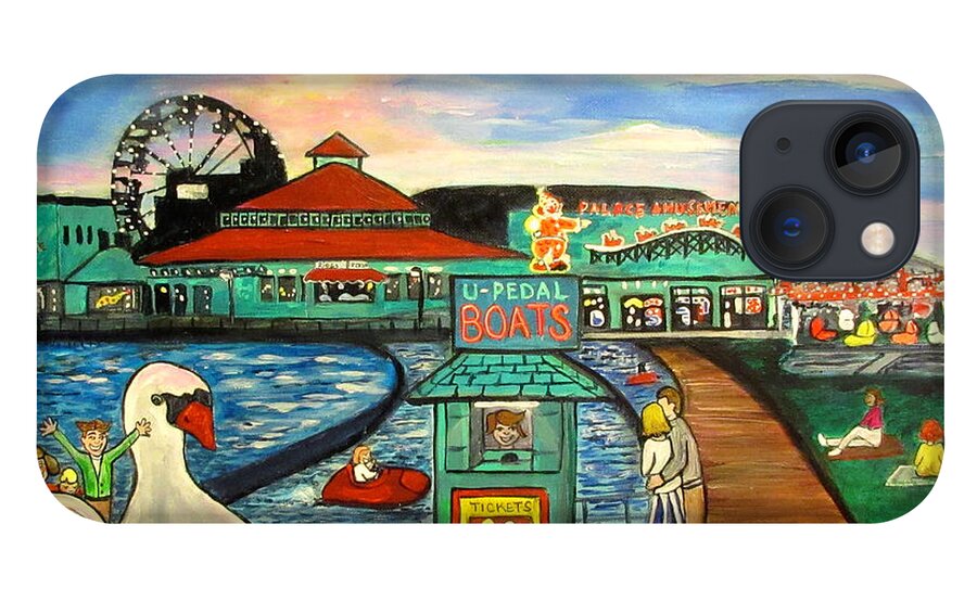 Asbury Park Art iPhone 13 Case featuring the painting A Postcard Memory by Patricia Arroyo
