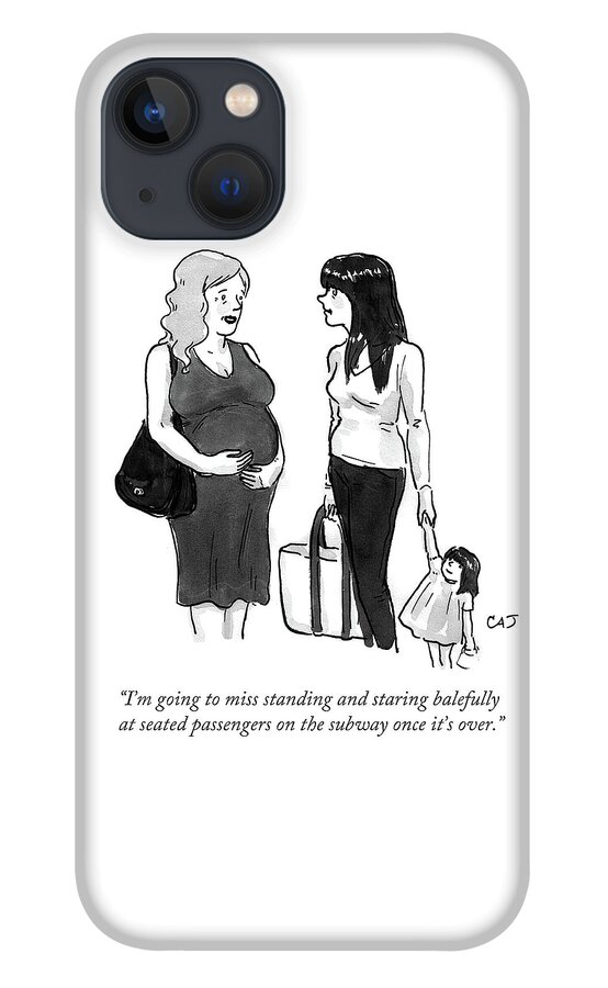 A Pregnant Woman Talks To Her Friend With A Toddler. iPhone 13 Case