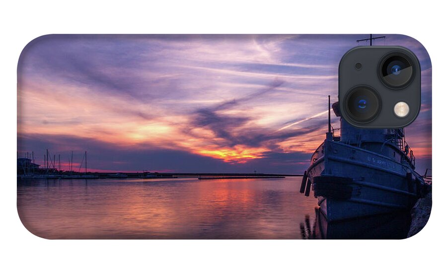 Water iPhone 13 Case featuring the photograph A Tugboat Sunset by Rod Best