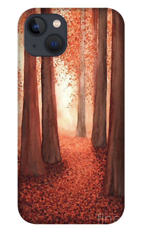 Redwoods iPhone 13 Case featuring the painting A Walk in the Redwoods by Hilda Wagner