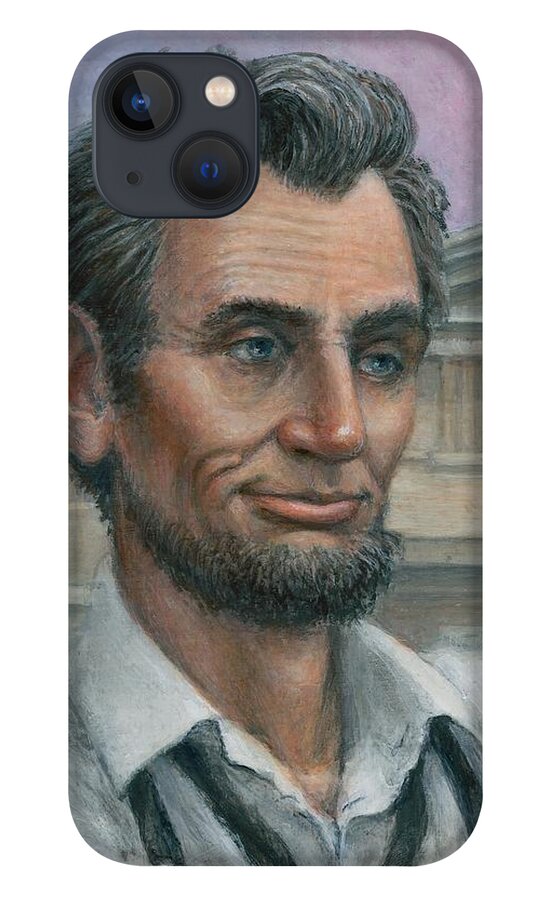 Abe iPhone 13 Case featuring the painting Just Abe's Face - detail by Jane Bucci
