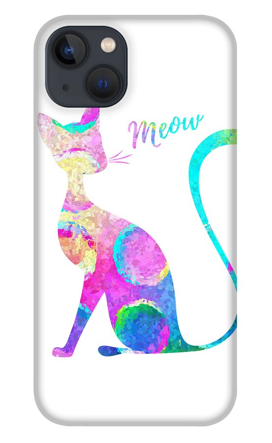 Watercolor iPhone 13 Case featuring the painting Abstract Cat by Zuzi 's