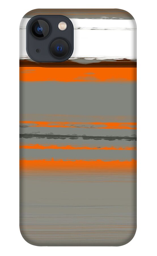 Abstract iPhone 13 Case featuring the painting Abstract Orange 2 by Naxart Studio