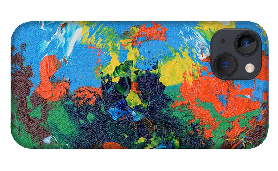 Mas Art Studio iPhone 13 Case featuring the painting Abstract Painting R1115A by Mas Art Studio