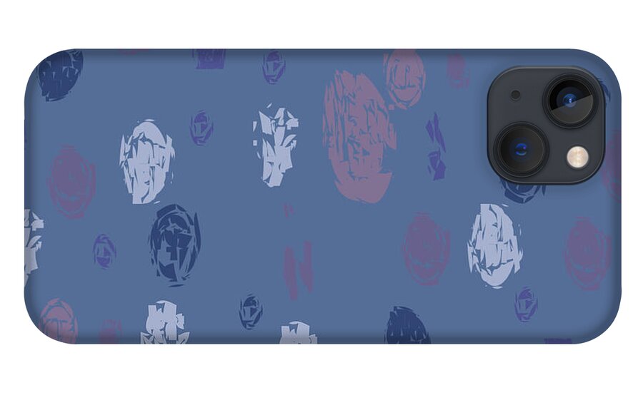 Blue iPhone 13 Case featuring the digital art Abstract Rain on Blue by April Burton