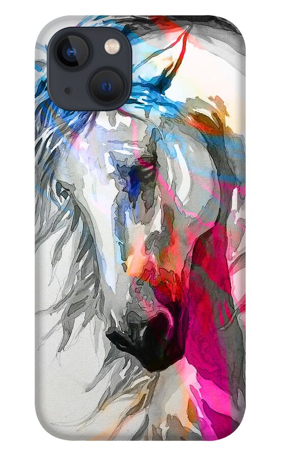 Cavallo iPhone 13 Case featuring the digital art A R G E N T O by J U A N - O A X A C A