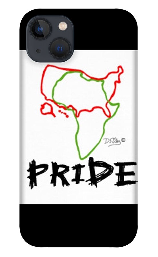 Portrait iPhone 13 Case featuring the mixed media African American Pride by Deborah Stanley