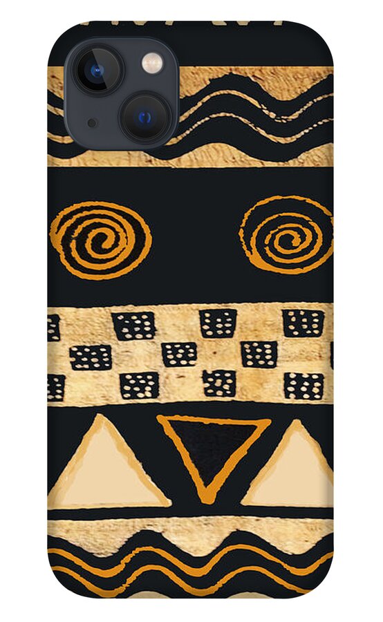 African Textile Design iPhone 13 Case featuring the digital art African Memories by Vagabond Folk Art - Virginia Vivier