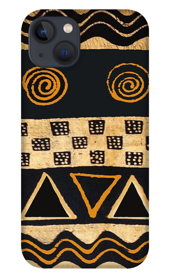 African Decor iPhone 13 Case featuring the digital art African Primordial Spirits - 2 by Vagabond Folk Art - Virginia Vivier