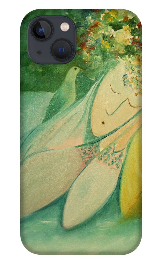 Nap iPhone 13 Case featuring the painting Afternoon nap in the garden by Tone Aanderaa