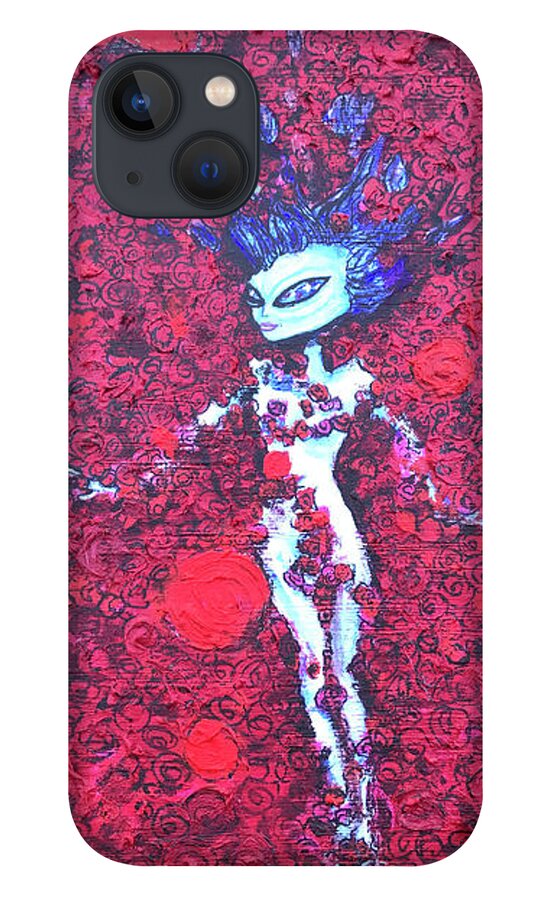 Alien Art iPhone 13 Case featuring the painting Alien Beauty by Similar Alien